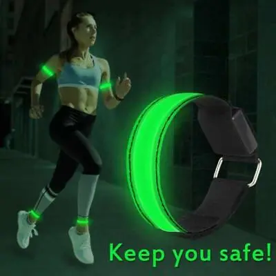 LED Running Cycling Reflective Wristband Armband Night Light Safety Outdoor  • $2.99