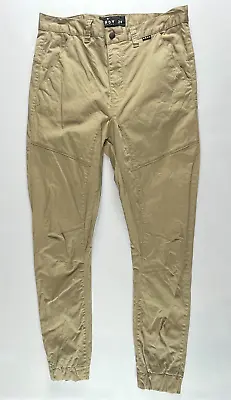 KSCY Kisschacey Brown Cuffed Joggers Cotton Stretch Pants Men's W34  L31  • $27.99