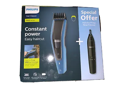 Philips Hair Clipper 5000 Series And Includes NOSE TRIMMER Trim N Flow Technolog • $99.95