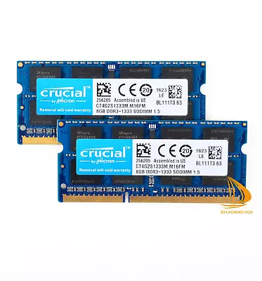 Crucial 16GB 2x8GB PC3-10600 RAM For MacBook Pro 13''/15''/17''Early/Late 2011 • $18.59