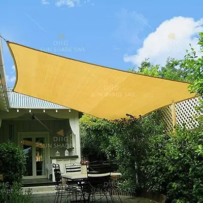 Sun Shade Sail Canopy Rectangle Sand Uv Block Sunshade For Backyard Deck Outdoor • $154.99