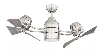 Craftmade 18  Bellows Duo Dual Head Motor Ceiling Fan Nickel - BW250BNK6 • $625