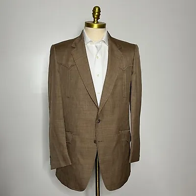 Sewell Custom Tailored Western Blazer Mens Solid Brown 40L • $57.99