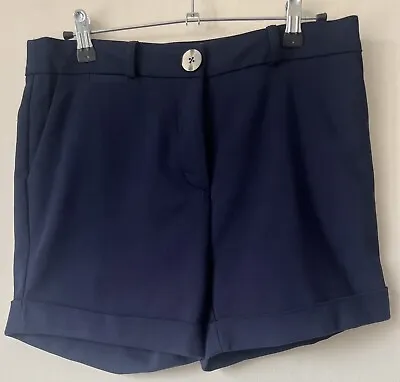 Next Size 8 Navy Blue Shorts High Waisted Summer Holiday Cargo Safari  Smart • £5.58