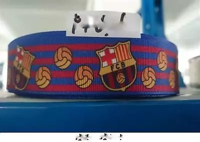 1 Metre Barcelona Fc Football Ribbon Size 1 Inch Headbands Hair Bows Card Making • £0.99