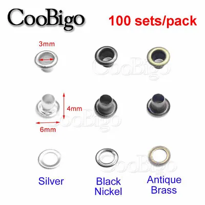 100X Eyelet For Leather Craft Grommet Banner 3 4 5 6 8 10 13mm With Washers • $1.99