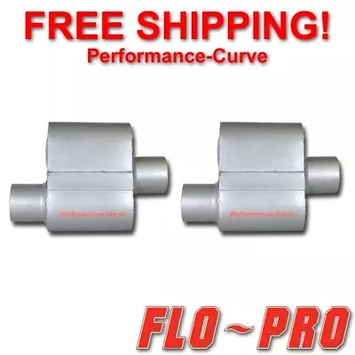 Pair Of Single Chamber Performance Race Mufflers Flo-Pro O/C - 2.5  - V72541 • $64.95