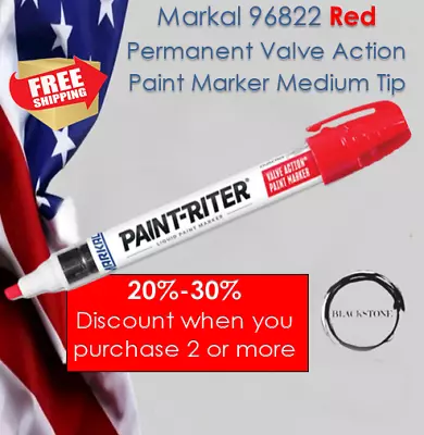 Markal 96822 Permanent Valve Action Paint Marker Medium Tip Red FREE SHIPPING • $7.95