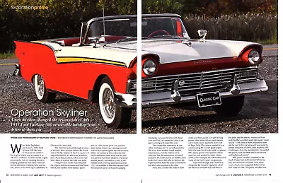 1957 Ford Fairlane 500 Retractable Top ~ Nice 6-page Restoration Article / Ad • $11.95