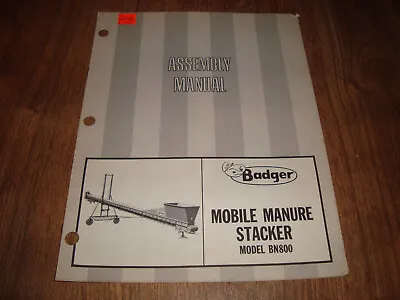 Badger Mobile Machine Stacker Model BN800 Assembly Manual • £9.63