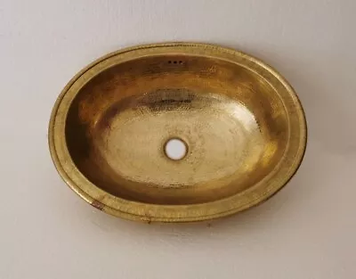 Brass Sink For Bathroom Undermount Oval Sink Solid Brass Handcraft Drop In Sink • $319