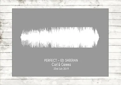 PERFECT ED SHEERAN  Wedding Anniversary Song Personalised First Dance Sound Wave • £16.50