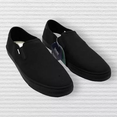 TOMS Baja (Black/Black Heritage Canvas) Men's Slip On Shoes • $45