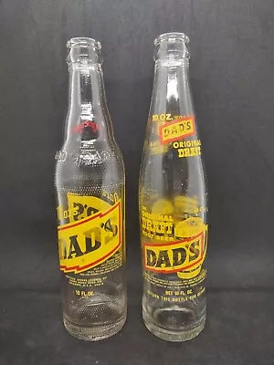 (2) VTG DAD'S ROOT BEER EMPTY SODA BOTTLES POP BOTTLES Bottled In Chicago • $9.99