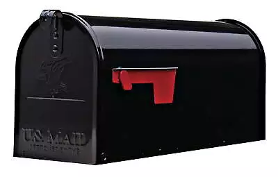 Classic Medium Steel Post Mount Mailbox Black • $17.07