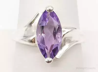 Vintage Amethyst Sterling Silver Ring - Size 10 • $80