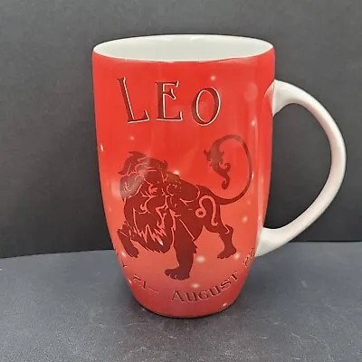 Coventry Large Leo Coffee Mug Zodiac Red And White Solar Galaxy 5.75  X 3.5 • $16
