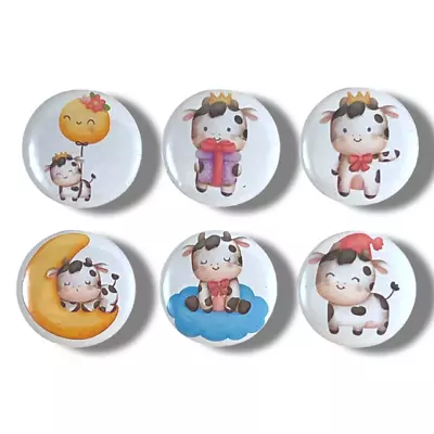 Set Of 6 Cute Baby Nursery Cows 1 Inch Magnets For Fridge Kitchen Whiteboard • $8.65