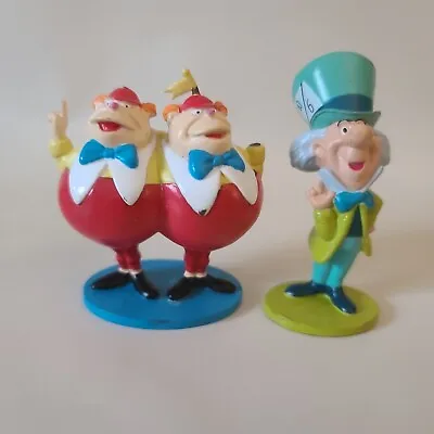 Disney Alice In Wonderland Set Of 2 PVC Cake Toppers Mad Hatter Tweedle Dee Dum • £13.47