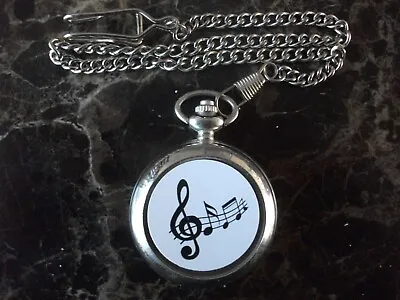 Musical Notes Pocket Watch With Chain • £14.99