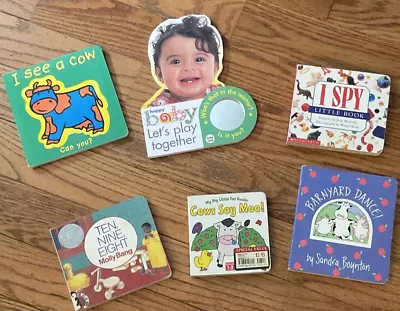 Lot Of 6 Kids Baby Toddler Board Books/ Cows/ I Spy / Lets Play Together/ Summer • $13.66