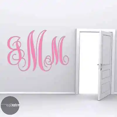 Vine Interlocking Monogram Letters Vinyl Wall Decal Sticker Art Home Decor • $6.99