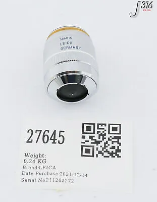 27645 Leica Pl Apo Microscope Objective Lens 150x/0.90 Bd 566015 • $614.35