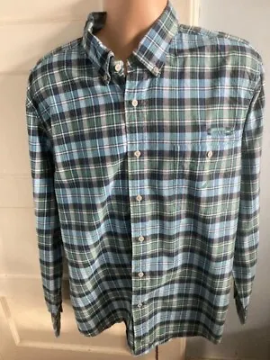 NAUTICA Shirt   Extra Large  Button Down Long Sleeve Check Green Plaid • £10