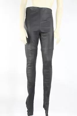 Maison Martin Margiela For H&M Black Leather Skinny Leg Pants Leggings Size 8 • $289.99