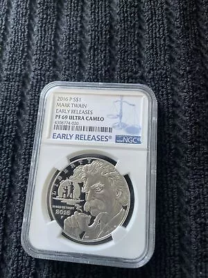 2016 P Mark Twain Commemorative Silver Dollar NGC PF 69 Ultra Cameo • $30