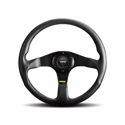 MOMO Tuner Steering Wheel 320mm Black Leather Brushed Black Anodized Red • $229