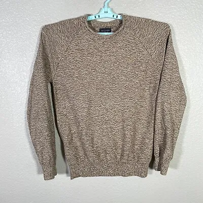 Abercrombie Fitch Sweater Mens Medium Brown Knit Pullover Moose Logo Casual • $19.99