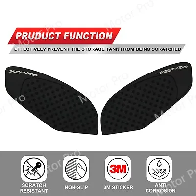 Tank Traction Side Pad Fuel Gas Knee Grip Protector For Yamaha YZF R6 2008-2016 • $15.99