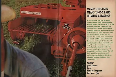 1966 2pg Print Ad Of Massey Ferguson MF Farm Tractor 12 Hay Baler • $9.99