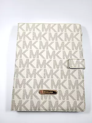 Michael Kors MK Logo Vanilla Leather Apple Ipad Cover Case RARE • $34.98