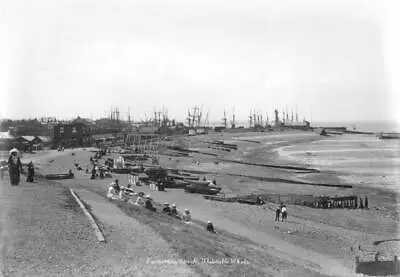 Tankerton Beach Whitstable Kent 1890-1910. People On The Beach- Old Photo • £5.63