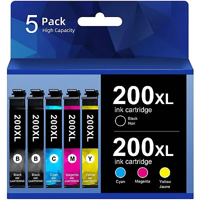 5pk Replacement Cartridges For Epson 200 Ink T200XL 200XL WF-2530 WF-2540 WF2520 • $13.95