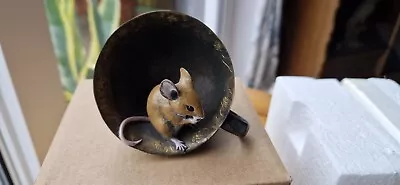 Richard Cooper Studio ~ Cold Cast Bronze~   Mouse In A Teacup  NEW In Box • £18.70