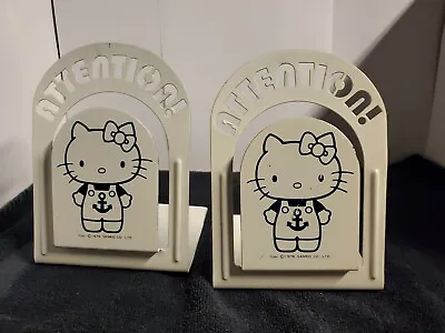 Vintage Sanrio Hello Kitty Sailor White/Navy Blue Metal Bookends File Holders • $39.99
