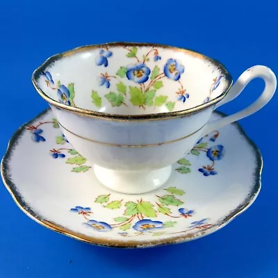 Blue Pansy Royal Albert Tea Cup And Saucer Set (some Gold Loss) • $11.04