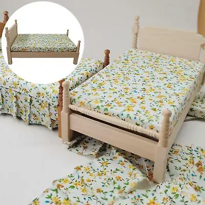1/12 Scale Miniature Handmade Wooden Bed Dollhouse Bedroom Furniture Accessories • $10.96