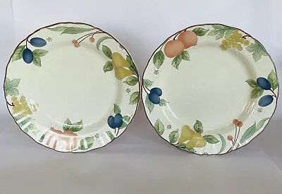 Set Of 2 Vintage Mikasa Fruit Panorama Dinner Plates 11 1/8  DC014 Excellent • $29.95
