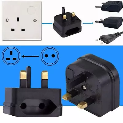 £3.42 • Buy UK 2 Pin To 3 Pin EU European Euro Shaver Adapter Plug Socket Converter Travel