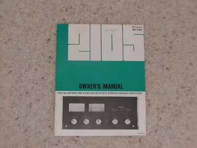 Vintage Original McIntosh MC-2105 Manual. Good Condition. • $87.35
