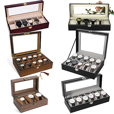 UTEN 3/6/10/12/24 Watch Case Watch Jewelry Storage Display Organizer Watch Box • $23.99