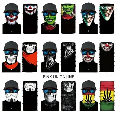 Skull Joker Balaclava Neck Tube Scarf Bike Gaiter Snood Face Mask Bandana Adult • £3.49