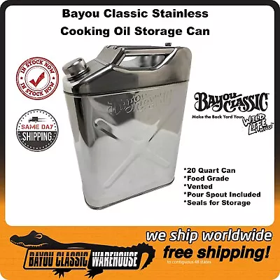 Bayou 20 Quart (5 Gal) Cooking Oil Storage Can Food Grade Stainless Steel • $134.88