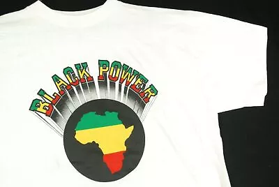 Vintage 80s Black Power History Africa T Shirt Hip Hop Rap Mens XL • $89.99