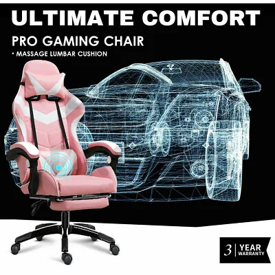$144.80 • Buy Gaming Chair Office Computer Seating Racing PU Executive Massage Racer Recliner