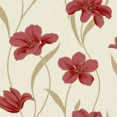 Grandeco Vilamoura Wallpaper - A60901 - Red • £10